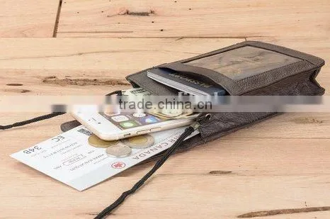 Handmade Genuine Leather Hanging Travel Document Organizer Passport Neck Pouch Quality Choice photo-6