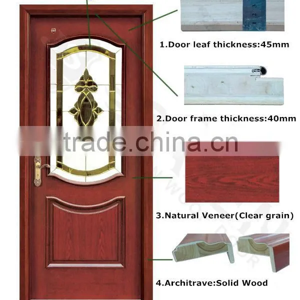 Hot Sale Factory Price Glass Insert Solid Timber Door For Interior photo-2