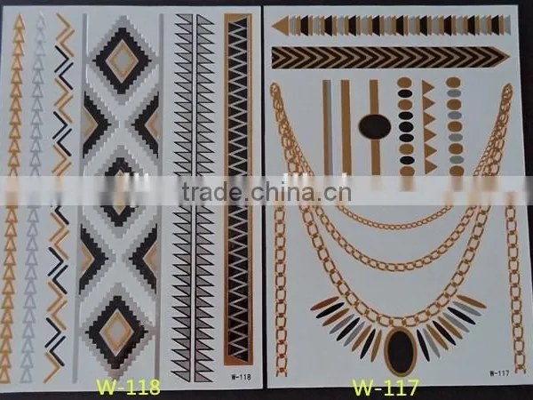 Blingbling Silver Tattoos Flash TattoosTemporary Gold Arabic Tattoos Wholesaler photo-2