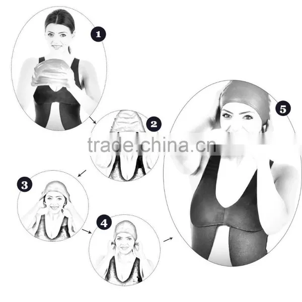 Waterproof Silicone Swim Cap With Ear Pouches for Men ,Women and Adults photo-4