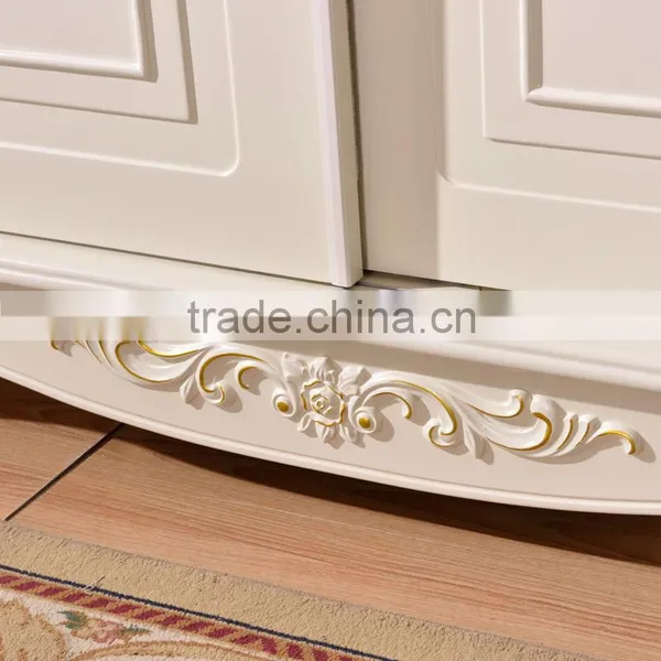 Luxury French Style Hand Carved Wooden MDF Panel Bedroom Sliding Door Cupboard Design Quality Choice photo-5