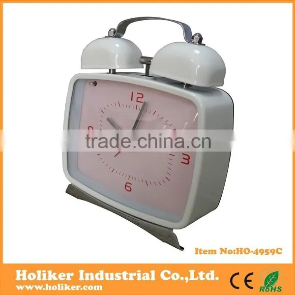 Lovely Metal Twin Bell Alarm Desktop Clock photo-2