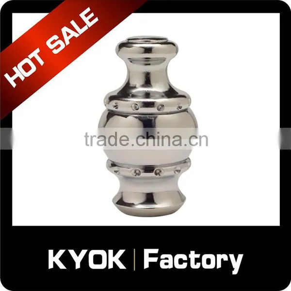 KYOK Popular Decorative Curtain Rods Leaf Finial,Chrome Fancy Curtain Finial,double Curtain Rod Finial Supplier's Choice photo-2
