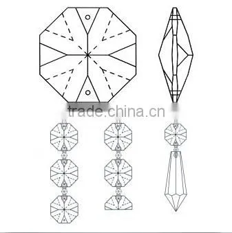 Crystal Octagon Beads for Chandelier Parts photo-2