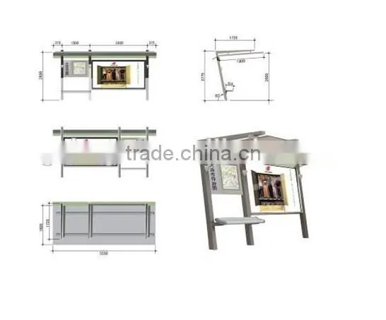 Modern Style Stainless Steel Outdoor Economic Bus Stop Station Design for Public Construction
