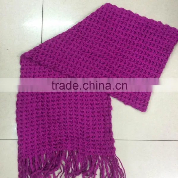 Stock Item Best Selling Purple Kniting Scarf for Ladies