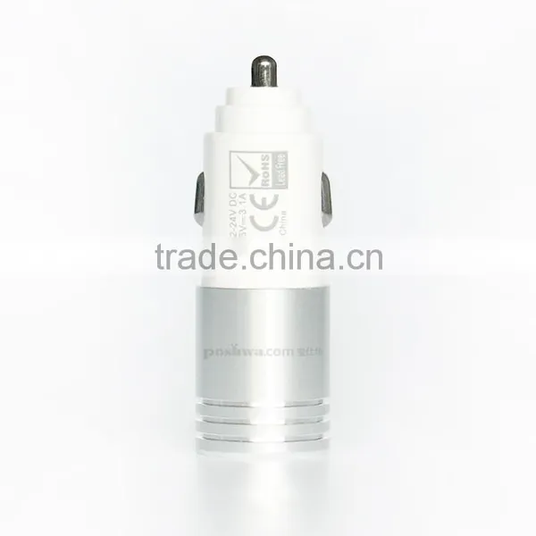 Slim Car Charger 3.1 Dual Usb Mobile Charger Headset Charger in Car 12/24V photo-3