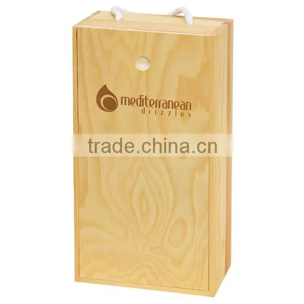 Made in China Paulownia 2 Bottles Wooden Wine Gift Box for Sales photo-2