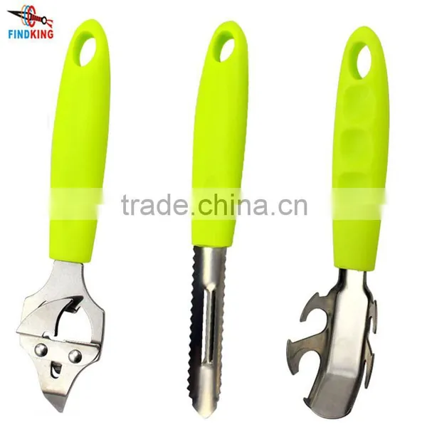 Stainless Steel Kitchen Tools Sets 3 in 1 Multifunction Kitchenware Sets Opener Peeler With ABS Handle Supplier's Choice