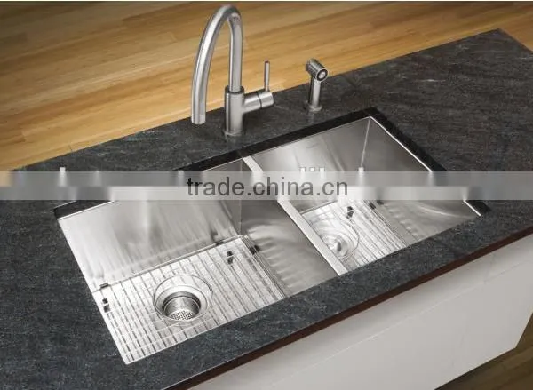 Stainless Steel Undermount Topmount Double Kitchen Sink Made in China photo-6