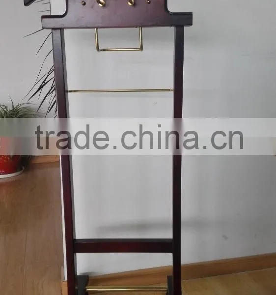 Hotel Guest Room Wooden Hangers Stand With Four Wheels for Clothes/trousers