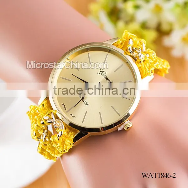 DIY Hand Made Woven Chain Woomen Watch Bracelet photo-2