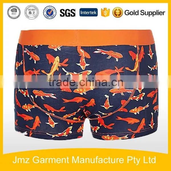 Custom Waistband With Blue Goldfish Print Boxers for Men photo-2