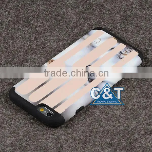 C&T Luxury Style High Quality Silicone+pc Hybrid Combo Case for Iphone6 Flower Cover photo-4