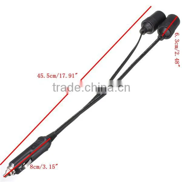 12V Double Plug Cigarette Lighter Socket Extension Lead Adaptor Splitter photo-5