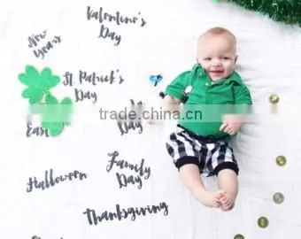 Wholesale Custom Monthly Milestone Muslin Swaddle, Baby Swaddle Blanket photo-2