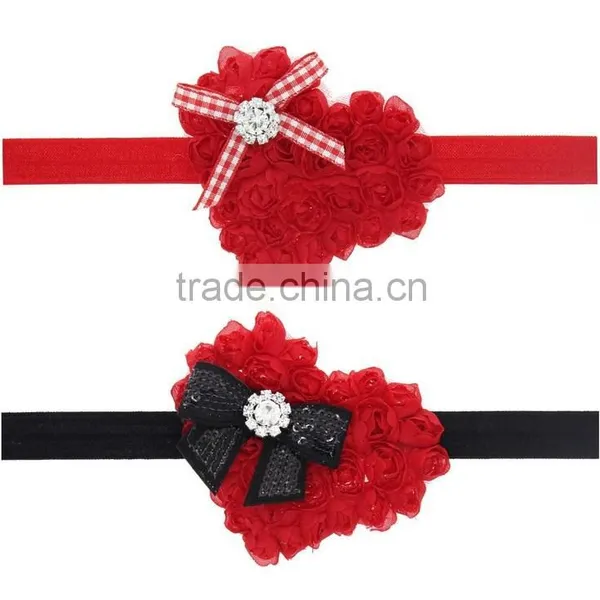 Hot children accessories Infant newborn Baby girl accessories Heart paillette Bow Toddler Head bands Headwear kids HairBand