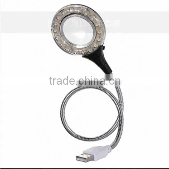 Flexible 18 LED USB Light With Magnifer / Lamp Magnifer For Laptop / Usb Led Light Flashing photo-2