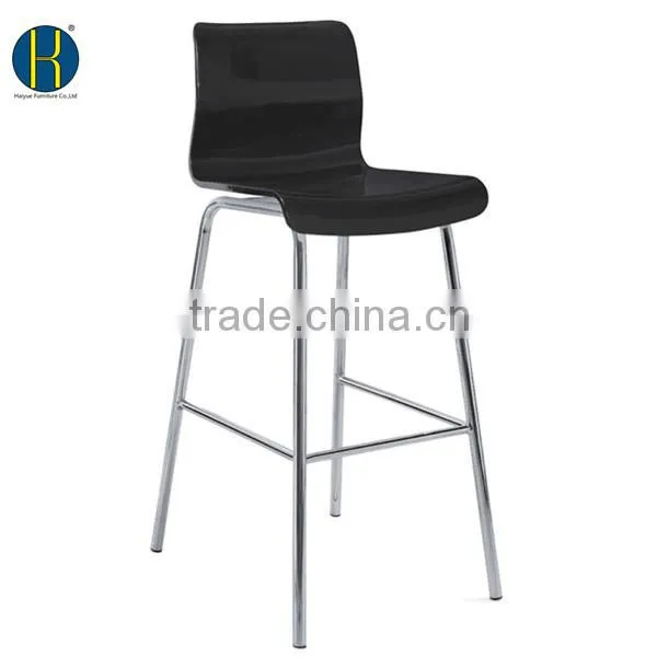 Cafe Bar Stools Chrome Frame Plywood Seat High Chair #HY3013 photo-6