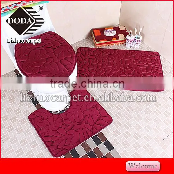 Anti Slip Pvc Backing Memory Foam Soft Foam Material Bathroom Carpet 3 Set photo-5