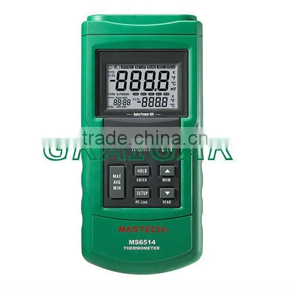 MASTECH MS6514 Dual Channel Digital Thermometer Tester USB Interface