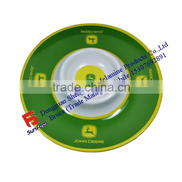 CP17 Round Melamine Chip&dip Tray