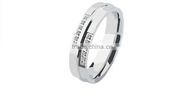 Eternity Style Zircon Casting Stering Silver Charm 316l Stainless Steel Wedding Band Ring for Lovers photo-3