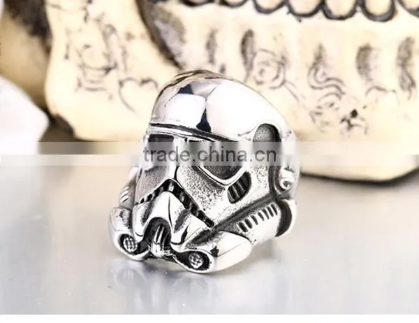 2016 Mens Vintage Punk Skull Head 316L Stainless Steel Rings photo-2