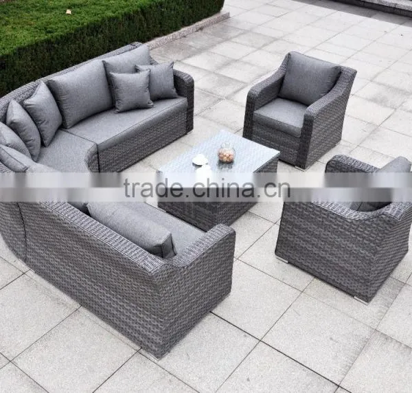 Patio Sectional Furniture Wicker Rattan Sofa Set With Cushions photo-2
