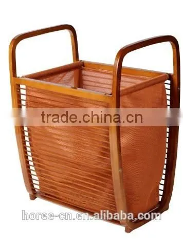 100% Bamboo Laundry Basket With Cotton Liner photo-2