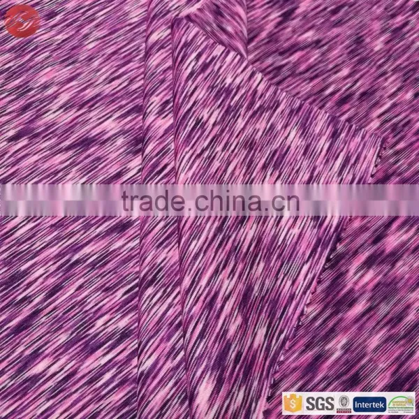 Polyester Lycra Space Dyed Yarn Fabric for Gym Wear photo-3