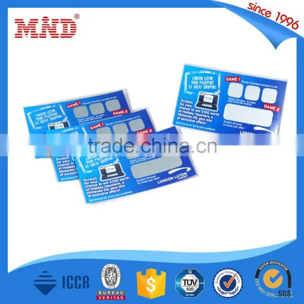 MDP121 Custom Printing Pvc Scratch off Card/85.5*54mm Size Plastic Lottery Scratch Card Printing photo-4