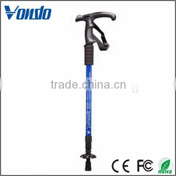Hot Popular T Handle Alpenstock Mountaineering Three Sections Walking Sticks photo-3