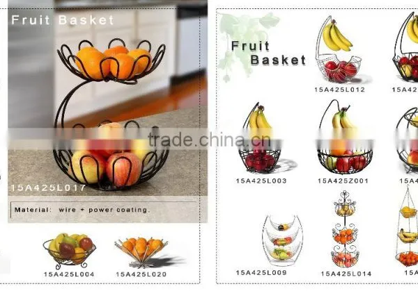 3 Tier Chromed Fruit Storage Metal Basket Rack photo-2