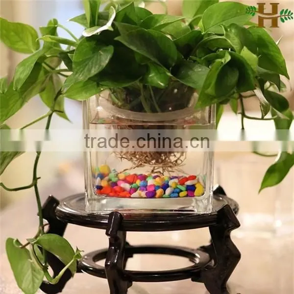 Hot Sale Hand Blown Square Glass Vase photo-2