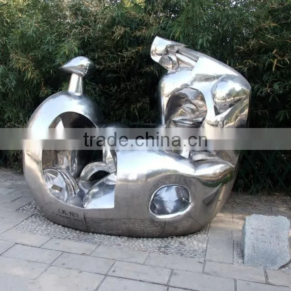 Abstract Theme Stainless Steel Garden Statue Sculpture for Plaza Use photo-4