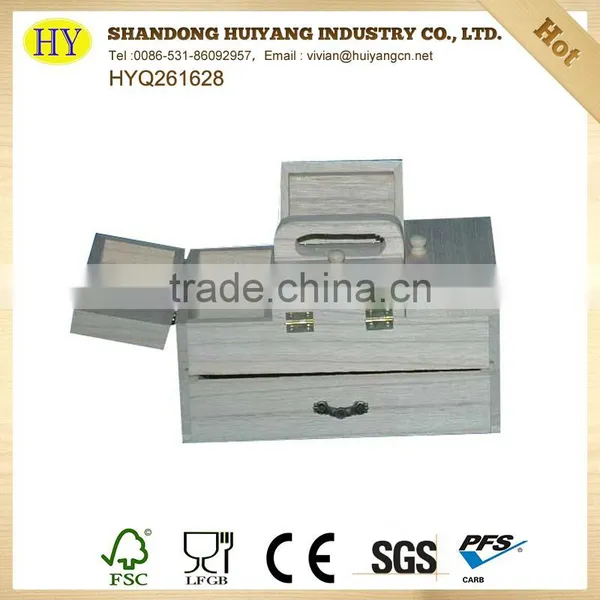 Unfinished Cheap Factory New Wooden Sewing Box photo-2