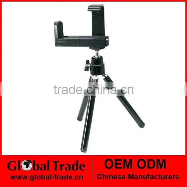 Mini Two Sections Extendable Aluminum Tripod Stand for Phone Holder With Universal Metal Cell Phone Mount Adapter A0322