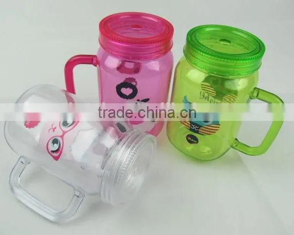 Hand Made Cheap Price 16OZ Single Layer Mason Jar With Handle photo-2