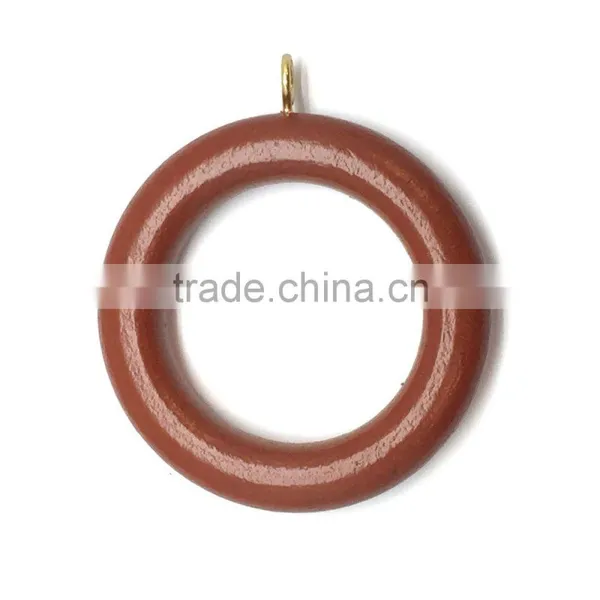 High Quality Wooden Curtain Rod Ring ID40mm/OD65mm Dark Brown Coated photo-3