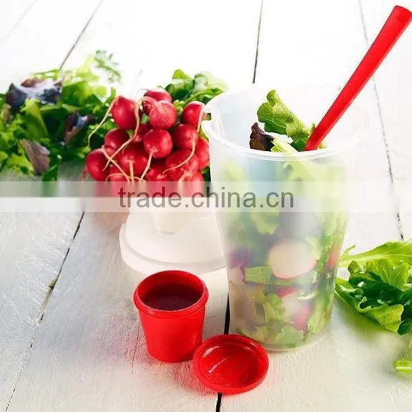 Salad To Go Travel Food Container Jar Tub With Orange Fork Compartment photo-6