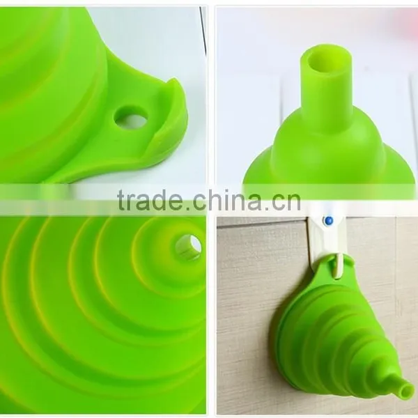 Cooking Funnel Food Grade Kitchen Silicone Rubber Funnel Silicone Foldable Funnel photo-4