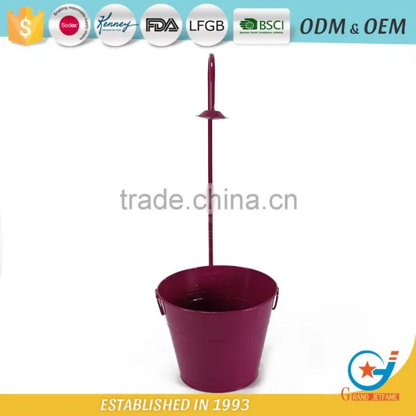 10 Inch Garden Iron and Zinc Powder Coated Wedding Buckets Flowers Metal Planter Bucket photo-3