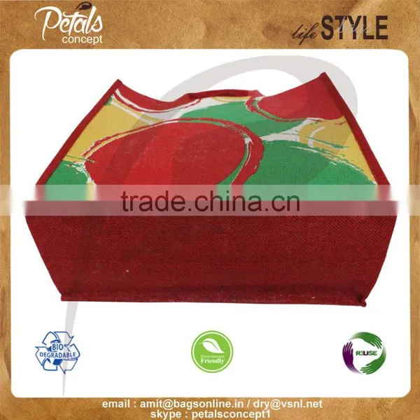 PP Laminated Jute Tote Bag With Cotton Web Handle photo-6