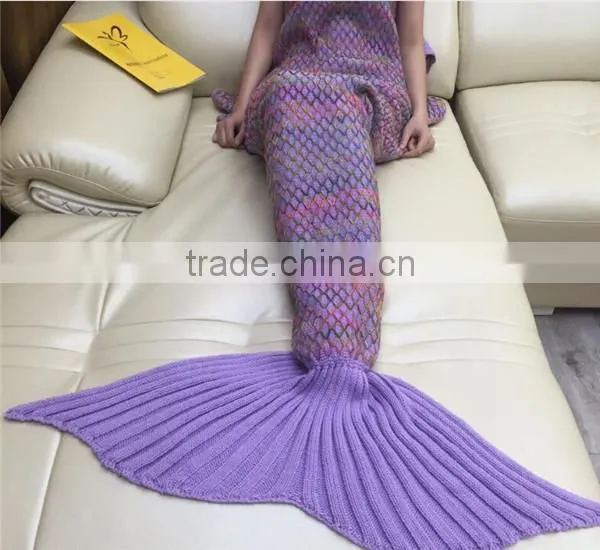 2017 New Arrival Hotsale Adult Knitted Mermaid Tail Blanket photo-3
