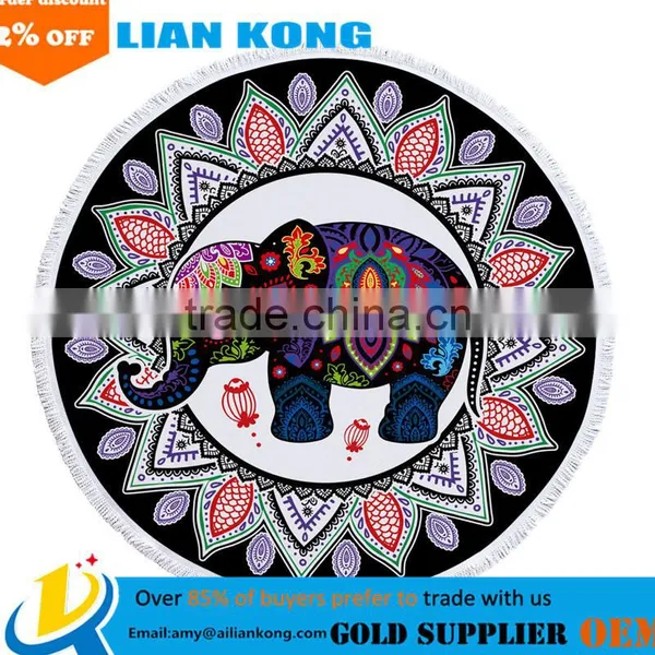 2017 Factory Direct Sale Latest Type Ready Stcok 100% Cotton Round Beach Towel photo-5