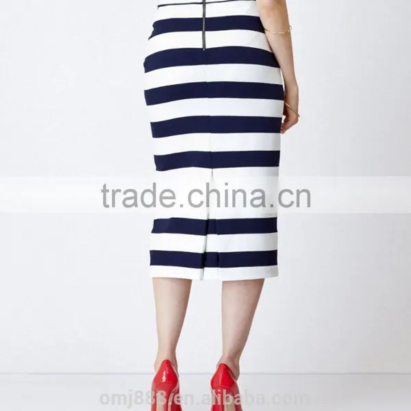 China Manufacturer Ladies Office Wear Stripe Skirt Style photo-3