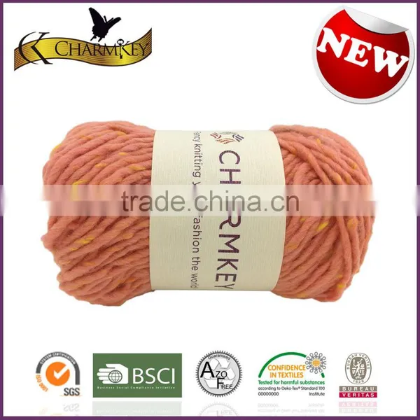 Charmkey New Fashion Hand Knitting Yarn Polyester Acrylic Blend Yarn Melange Dot Roving Yarn photo-4