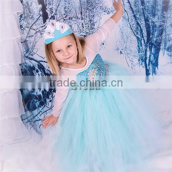 Hot Movie Frozen Dress Fashion Dress Children Dress Cosplay Costume for Girls photo-3