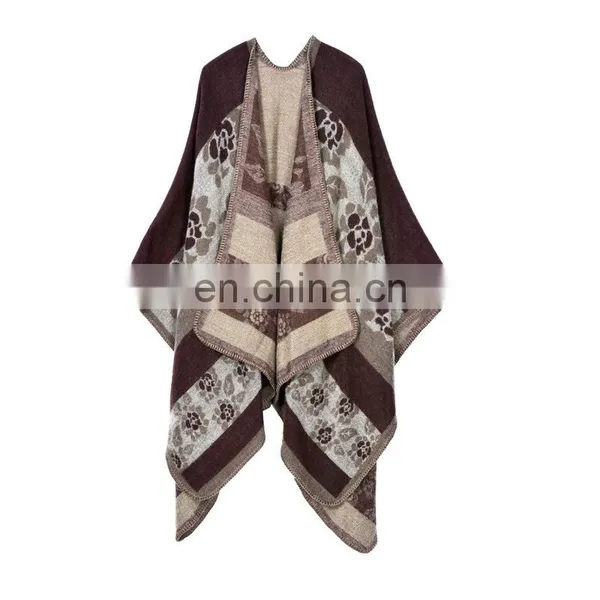 Europe And Winter Thickening Warm Shawl Cloak Coat Ladies Scarf photo-6